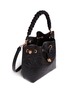 Detail View - Click To Enlarge - SOPHIA WEBSTER - 'Romy' debossed butterfly leather bucket bag