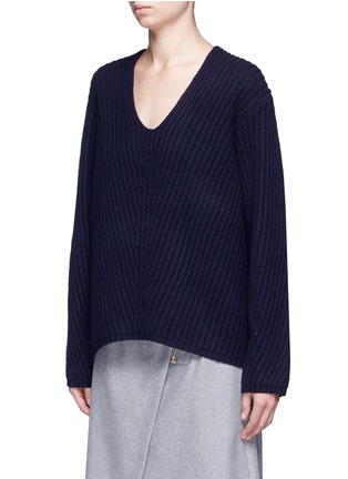 Front View - Click To Enlarge - ACNE STUDIOS - 'Deborah' V-neck chunky wool knit sweater