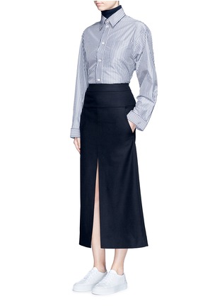 Figure View - Click To Enlarge - ACNE STUDIOS - 'Pascal' front slit felted wool blend maxi skirt