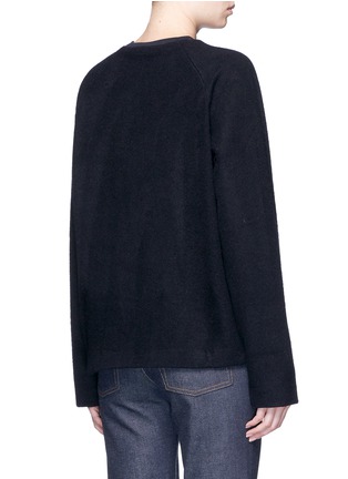 Back View - Click To Enlarge - ACNE STUDIOS - 'Cassie' jersey collar felted wool blend sweatshirt