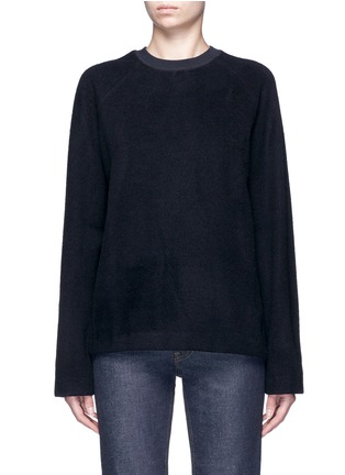 Main View - Click To Enlarge - ACNE STUDIOS - 'Cassie' jersey collar felted wool blend sweatshirt