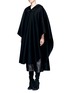 Front View - Click To Enlarge - SAINT LAURENT - Felted wool hooded cape coat