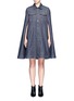Main View - Click To Enlarge - GIVENCHY - Denim button military cape coat