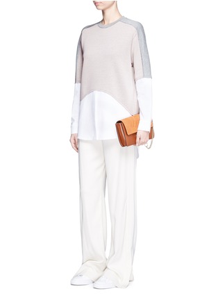 Figure View - Click To Enlarge - STELLA MCCARTNEY - Colourblock jersey shirting top