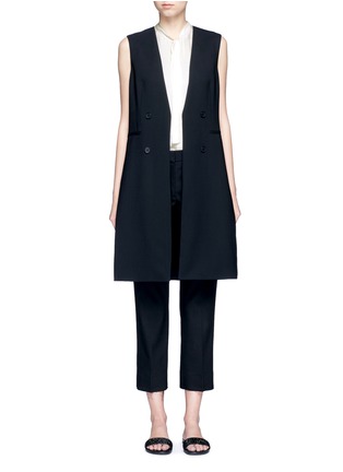 Main View - Click To Enlarge - THEORY - Virgin wool twill open front sleeveless jacket