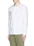 Front View - Click To Enlarge - DENHAM - 'Zeband' collarless cotton shirt