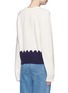 Back View - Click To Enlarge - CHLOÉ - Scalloped contrast wool-cashmere sweater