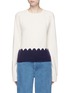 Main View - Click To Enlarge - CHLOÉ - Scalloped contrast wool-cashmere sweater