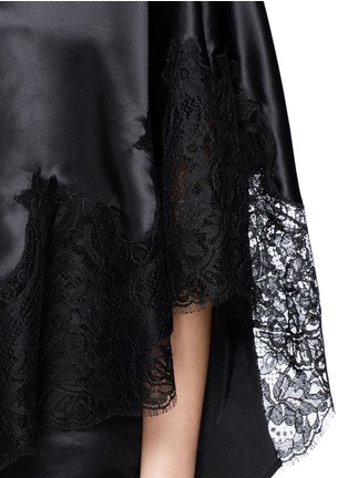 Detail View - Click To Enlarge - GIVENCHY - Lace insert silk satin cape top