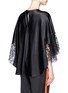 Back View - Click To Enlarge - GIVENCHY - Lace insert silk satin cape top
