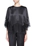 Main View - Click To Enlarge - GIVENCHY - Lace insert silk satin cape top