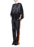 Figure View - Click To Enlarge - GIVENCHY - Lace insert silk satin cape top