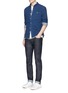Figure View - Click To Enlarge - DENHAM - 'Riz' check contrast stitch cotton shirt