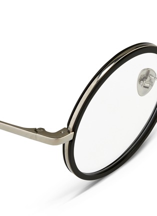 Detail View - Click To Enlarge - LINDA FARROW - Aluminium rim titanium round optical glasses