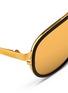 Detail View - Click To Enlarge - LINDA FARROW - Inset aluminium rim titanium aviator mirror sunglasses