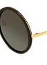Detail View - Click To Enlarge - LINDA FARROW - Acetate front oversize round titanium sunglasses