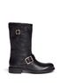 Main View - Click To Enlarge - JIMMY CHOO - 'Biker' rabbit fur leather boots