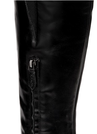 Detail View - Click To Enlarge - ALAÏA - Spazzolato leather knee high boots