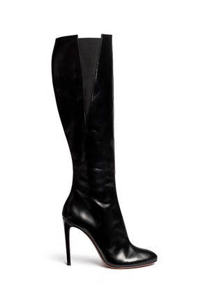 Main View - Click To Enlarge - ALAÏA - Spazzolato leather knee high boots