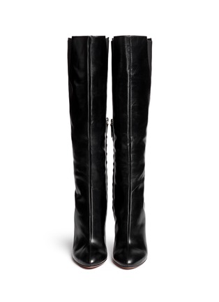 Figure View - Click To Enlarge - ALAÏA - Spazzolato leather knee high boots
