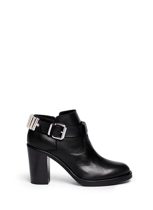 Main View - Click To Enlarge - MC Q SHOES - 'Wick Bullet' buckle leather ankle boots
