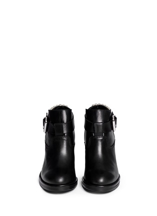 Figure View - Click To Enlarge - MC Q SHOES - 'Wick Bullet' buckle leather ankle boots