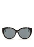 Main View - Click To Enlarge - DIOR - 'Lady 1R' rubber and leather temple cat eye sunglasses