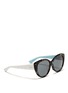 Figure View - Click To Enlarge - DIOR - 'Lady 1R' rubber and leather temple cat eye sunglasses