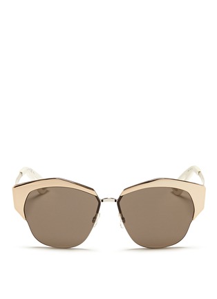 Main View - Click To Enlarge - DIOR - 'Mirrored' contrast metal angled cat eye sunglasses