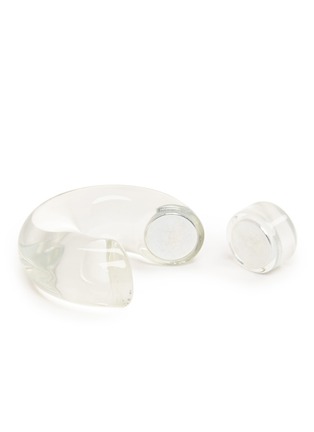 Detail View - Click To Enlarge - STELLA MCCARTNEY - Chunky link Plexiglas magnetic hoop earrings