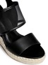 Detail View - Click To Enlarge - PEDDER RED - Mesh strap leather jute wedge sandals