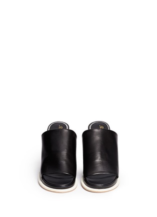Figure View - Click To Enlarge - CLERGERIE - 'Astro' contrast trim leather mules