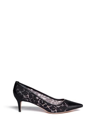 Main View - Click To Enlarge - TORY BURCH - 'Glenna' satin pointed toe lace pumps