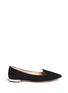 Main View - Click To Enlarge - TORY BURCH - 'Connely' suede smoking slippers