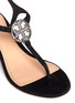 Detail View - Click To Enlarge - TORY BURCH - 'Violet' crystal T-strap suede sandals