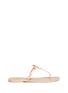 Main View - Click To Enlarge - TORY BURCH - 'Mini Miller' crystal logo jelly thong sandals
