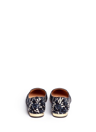 Back View - Click To Enlarge - TORY BURCH - 'Connely' floral print smoking slippers