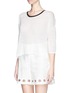 Front View - Click To Enlarge - IRO - 'Younes' contrast linen-blend sweater
