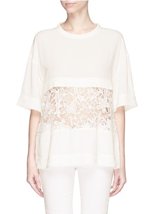 Main View - Click To Enlarge - IRO - 'Daifik' floral guipure lace T-shirt