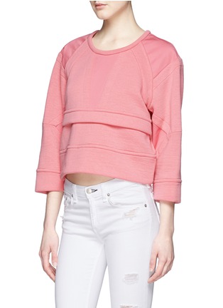 Front View - Click To Enlarge - IRO - 'Floyd' geometric panel cropped sweatshirt
