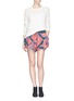 Figure View - Click To Enlarge - IRO - 'Odilon' paint print silk chiffon shorts