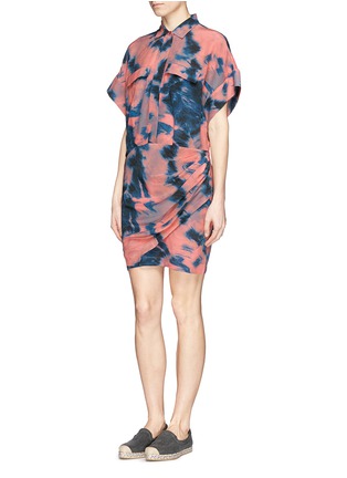 Figure View - Click To Enlarge - IRO - Tie dye side ruche shirt dress