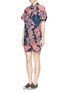 Figure View - Click To Enlarge - IRO - Tie dye side ruche shirt dress