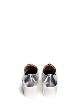 Back View - Click To Enlarge - OPENING CEREMONY - Metallic leather zip platform Oxfords