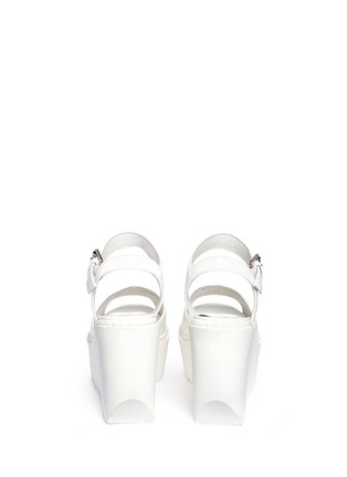 Back View - Click To Enlarge - OPENING CEREMONY - 'Grunge' gloss leather platform wedge sandals