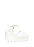 Main View - Click To Enlarge - OPENING CEREMONY - 'Grunge' gloss leather platform wedge sandals
