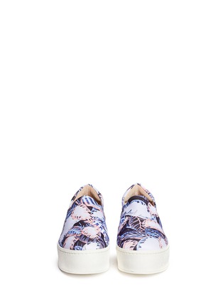 Figure View - Click To Enlarge - OPENING CEREMONY - Tropical leaf print flatform slip-ons
