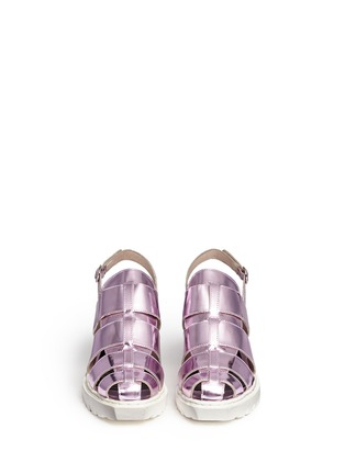 Figure View - Click To Enlarge - OPENING CEREMONY - Mirror leather Fisherman sandals