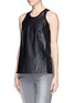 Front View - Click To Enlarge - HELMUT LANG - 'Tilt' leather panel jersey tank top