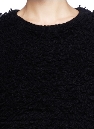 Detail View - Click To Enlarge - HELMUT LANG - Chunky bouclé knit cropped pullover 
